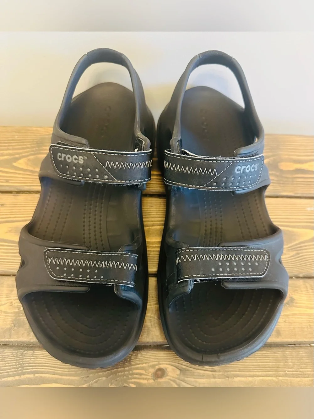 Crocs Swiftwater River Sandals Black Double Strap Water Shoe Mens 9